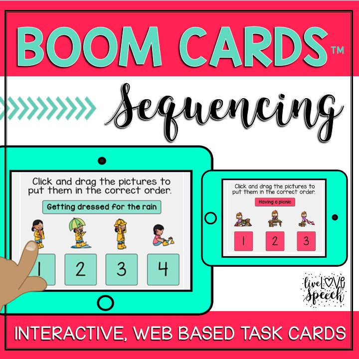 Sequencing Boom Cards™ {Speech Therapy Distance Learning}