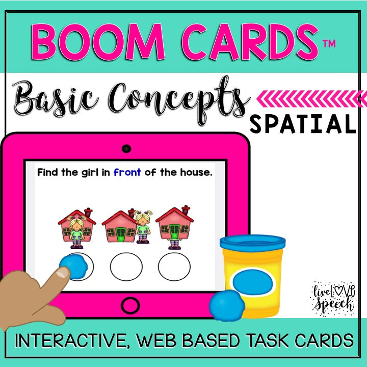 Basic Concepts SPATIAL Boom Cards™ {Speech Therapy Distance Learning}