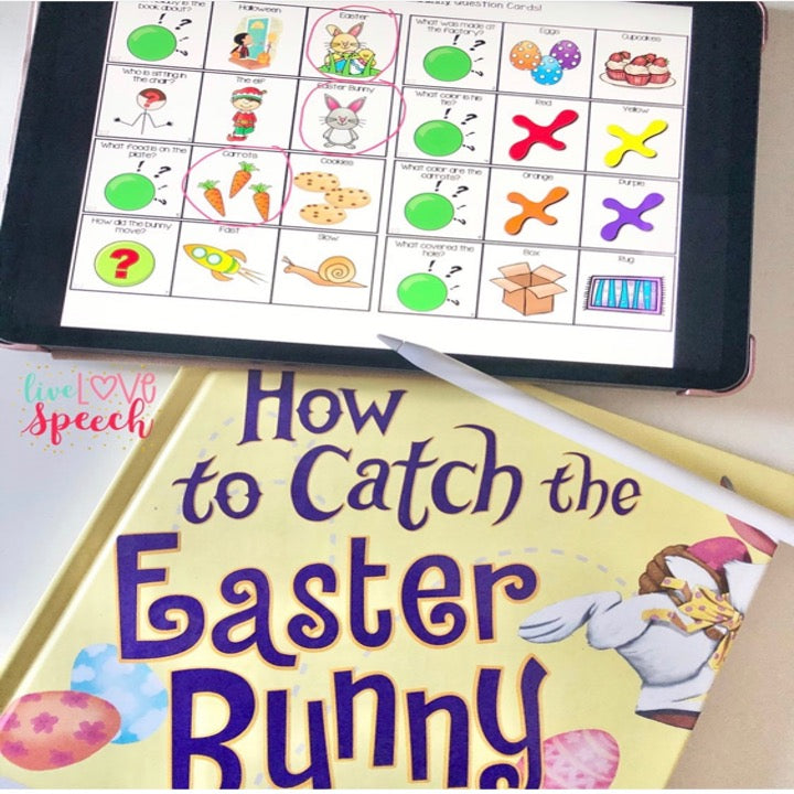 Adapted Book Piece Set | How to Catch the Easter Bunny | BOOM Cards™ & Print | Speech Therapy