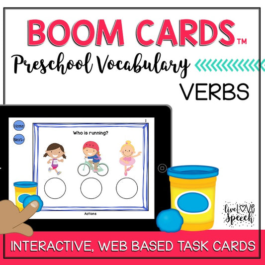 Preschool Vocabulary VERBS Boom Cards™ | Speech Therapy Distance Learning