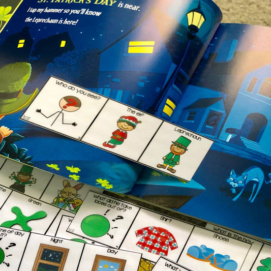 Adapted Book Piece Set | How to Catch a Leprechaun | BOOM Cards™ & Print | Speech Therapy