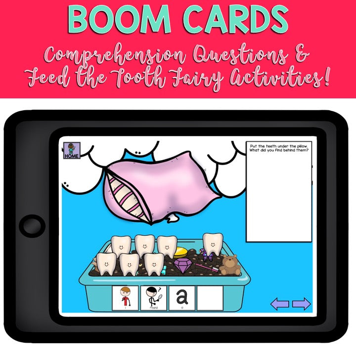 Adapted Book Piece Set | How to Catch the Tooth Fairy | BOOM Cards™ & Print | Speech Therapy