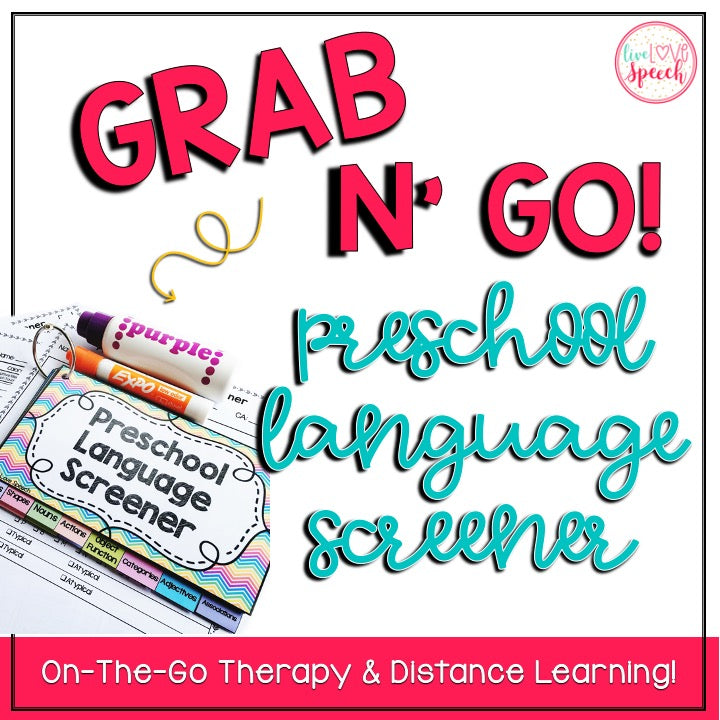 Grab N' Go Preschool Language Screener | Speech Therapy