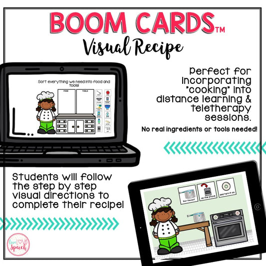 Visual Recipe BOOM Cards™ | MACARONI & CHEESE | Speech Therapy