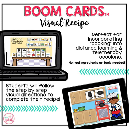 Visual Recipe BOOM Cards™ | MAKING PANCAKES | Speech Therapy