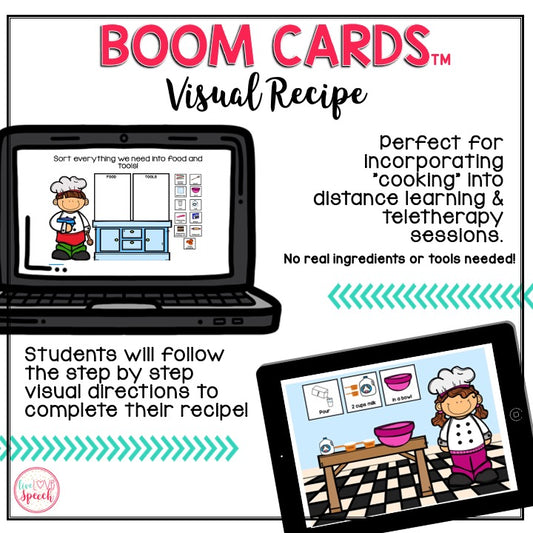 Visual Recipe BOOM Cards™ | Pumpkin Patch Dirt Cups | Speech Therapy