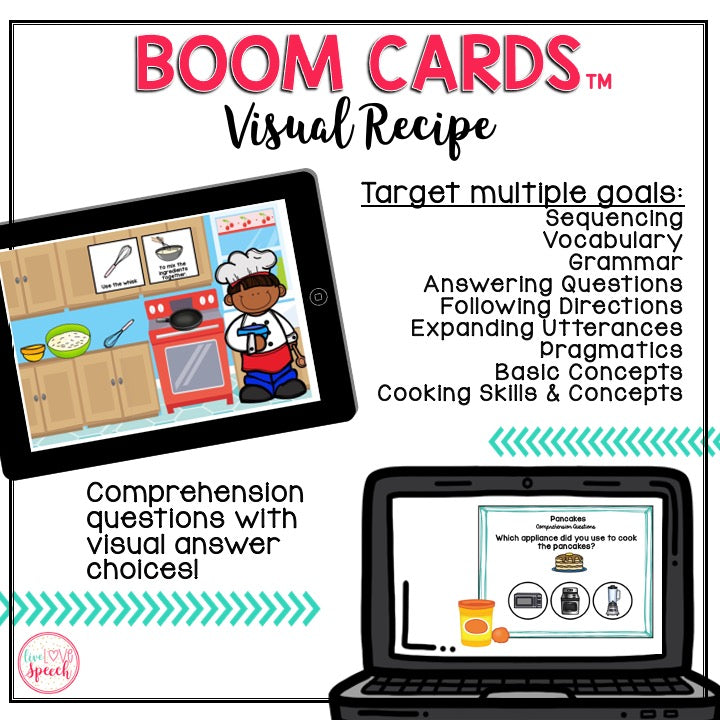 Visual Recipe BOOM Cards™ | MAKING PANCAKES | Speech Therapy
