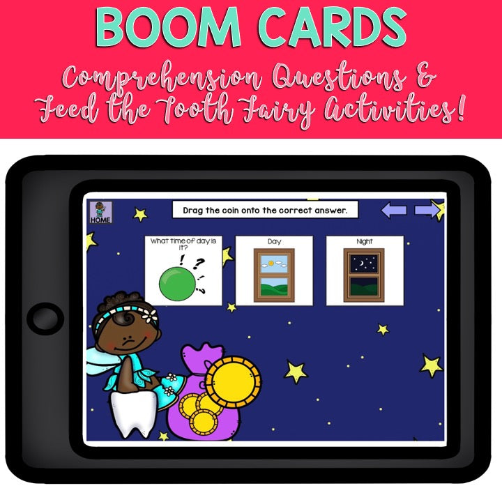 Adapted Book Piece Set | How to Catch the Tooth Fairy | BOOM Cards™ & Print | Speech Therapy