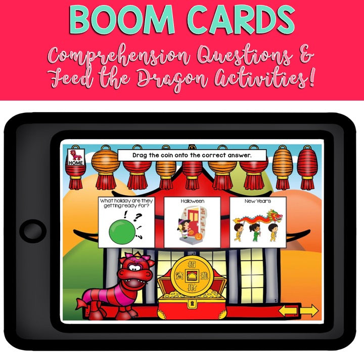Adapted Book Piece Set | How to Catch a Dragon | BOOM Cards™ & Print | Speech Therapy