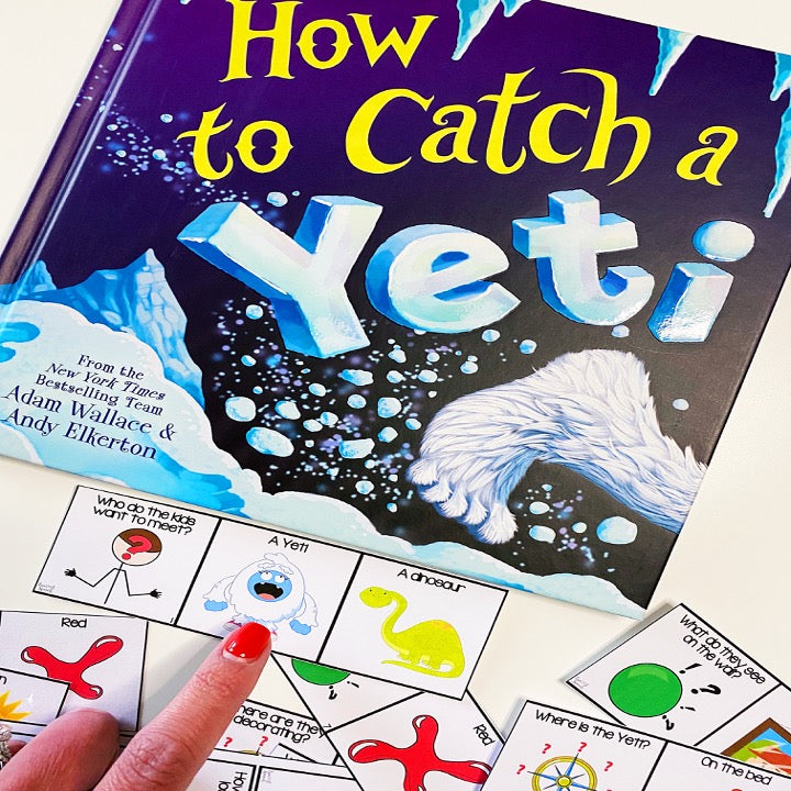 Adapted Book Piece Set | How to Catch a Yeti | BOOM Cards™ & Print | Speech Therapy